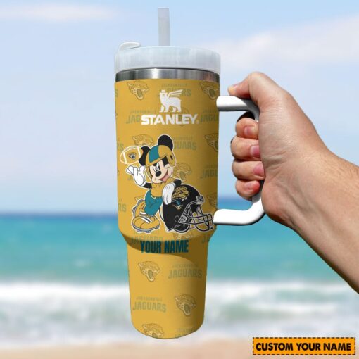 jacksonville jaguars nfl mickey mouse custom stanley quencher 40oz stainless steel tumbler with handle nsm3h