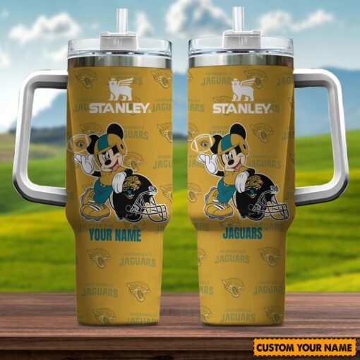 jacksonville jaguars nfl mickey mouse custom stanley quencher 40oz stainless steel tumbler with handle useje 1