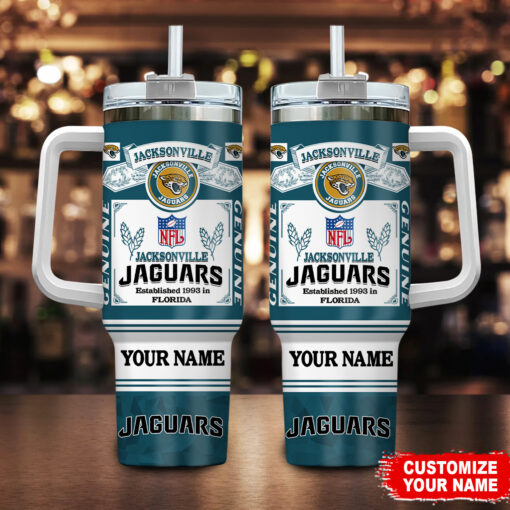 jacksonville jaguars nfl super bowl champs pride custom stanley quencher 40oz stainless steel tumbler with handle tnr0g 1