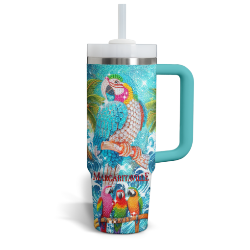 jimmy buffett music custom stanley quencher 40oz stainless steel tumbler with handle