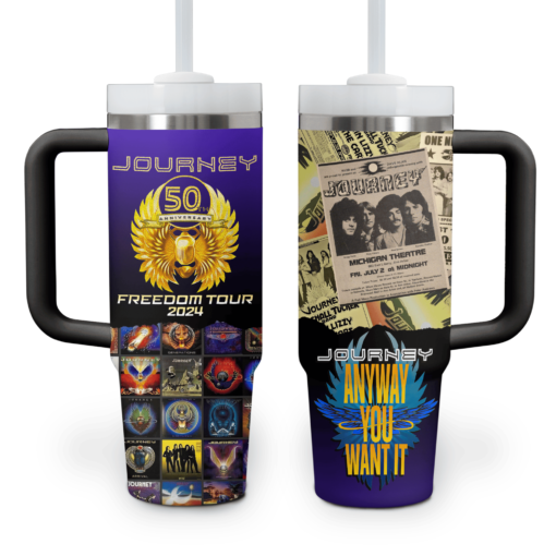 journey band music custom stanley quencher 40oz stainless steel tumbler with handle ncgtb