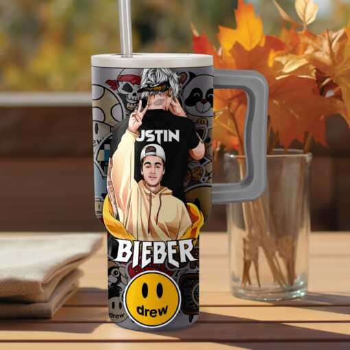 justin bieber drew house music custom stanley quencher 40oz stainless steel tumbler with handle pgwbs