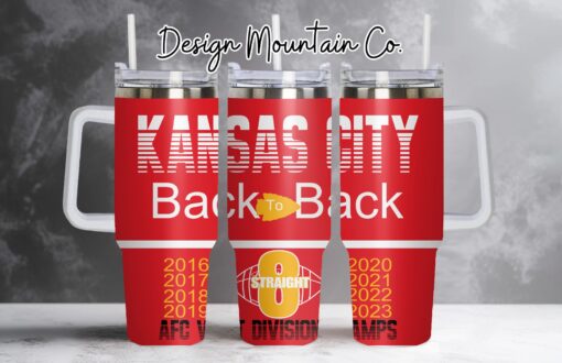 kansas city chiefs afc nfl custom stanley quencher 40oz stainless steel tumbler with handle b3ckd