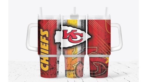 kansas city chiefs football nfl custom stanley quencher 40oz stainless steel tumbler with handle hg9th