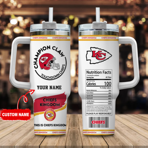 kansas city chiefs nfl champion claw custom stanley quencher 40oz stainless steel tumbler with handle jamzb 1