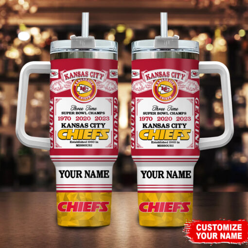 kansas city chiefs nfl super bowl champs pride custom stanley quencher 40oz stainless steel tumbler with handle obfzn 1