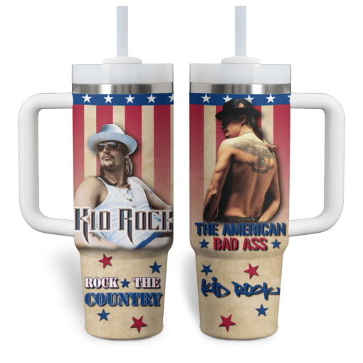 kid rock music custom stanley quencher 40oz stainless steel tumbler with handle 9wcjv