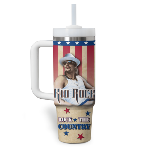 kid rock music custom stanley quencher 40oz stainless steel tumbler with handle pgt1c