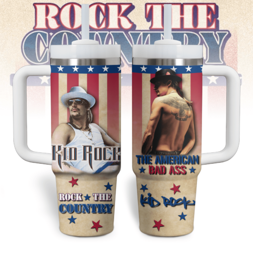 kid rock music custom stanley quencher 40oz stainless steel tumbler with handle veg59 1