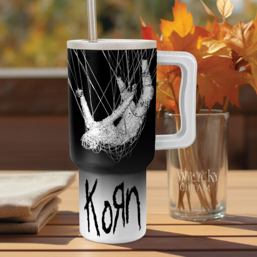 korn band music custom stanley quencher 40oz stainless steel tumbler with handle