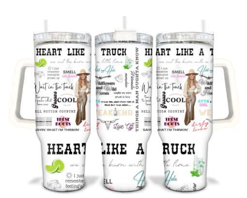 lainey wilson heart like a truck music custom stanley quencher 40oz stainless steel tumbler with handle bmlrj scaled