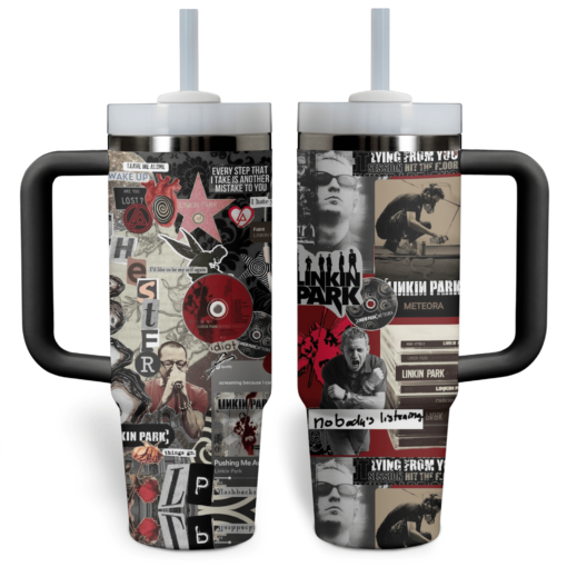 linkin park music custom stanley quencher 40oz stainless steel tumbler with handle 7wg37 1