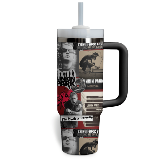 linkin park music custom stanley quencher 40oz stainless steel tumbler with handle zzpji