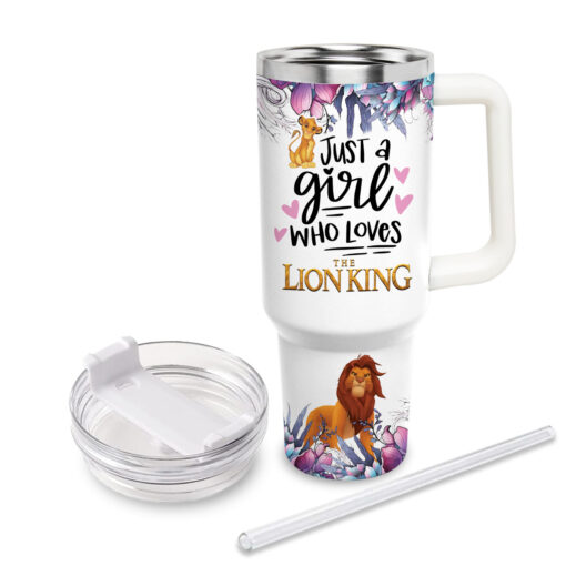 lion king cartoon custom stanley quencher 40oz stainless steel tumbler with handle s1u9g