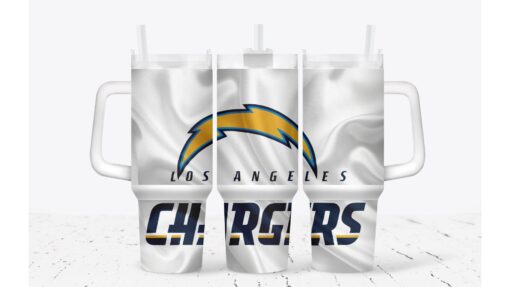 los angeles chargers football nfl custom stanley quencher 40oz stainless steel tumbler with handle oavfz