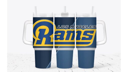 los angeles rams football nfl custom stanley quencher 40oz stainless steel tumbler with handle tuj3u