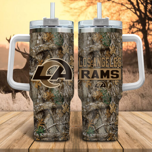 los angeles rams nfl hunting custom stanley quencher 40oz stainless steel tumbler with handle 2rtv0 1