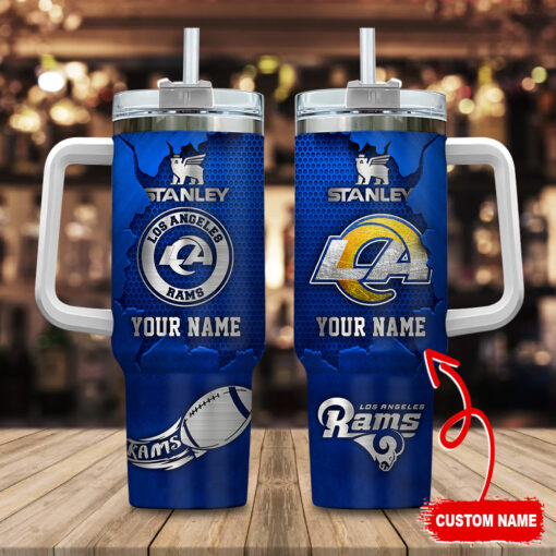 los angeles rams nfl metal style custom stanley quencher 40oz stainless steel tumbler with handle nf6ci 1