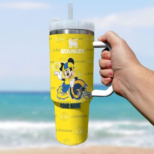 los angeles rams nfl mickey mouse custom stanley quencher 40oz stainless steel tumbler with handle kgsyd