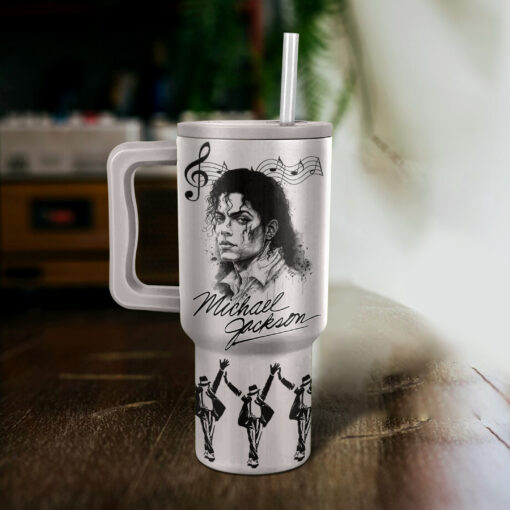 michael jackson the original king of pop music custom stanley quencher 40oz stainless steel tumbler with handle