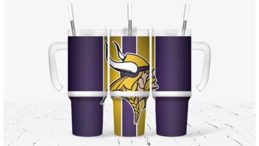 minnesota vikings football nfl custom stanley quencher 40oz stainless steel tumbler with handle cwg1t