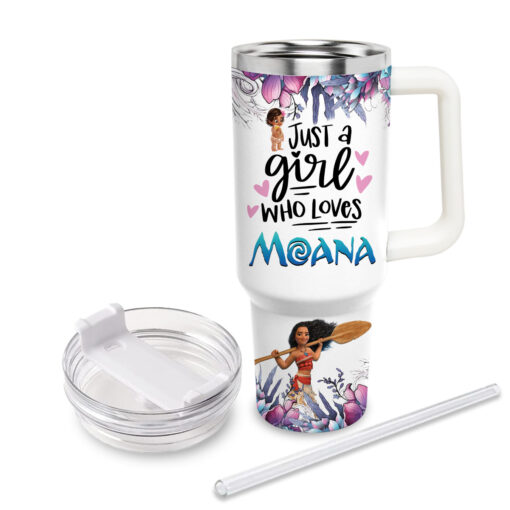 moana disney princess cartoon custom stanley quencher 40oz stainless steel tumbler with handle pwsen