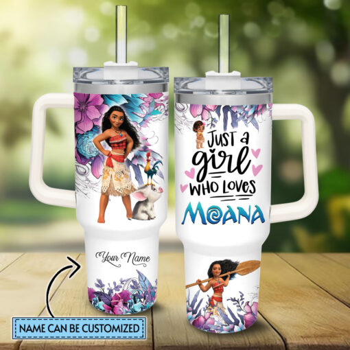 moana disney princess cartoon custom stanley quencher 40oz stainless steel tumbler with handle yydkk 1