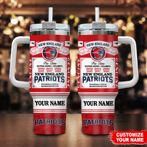 new england patriots nfl super bowl champs pride custom stanley quencher 40oz stainless steel tumbler with handle jazw4