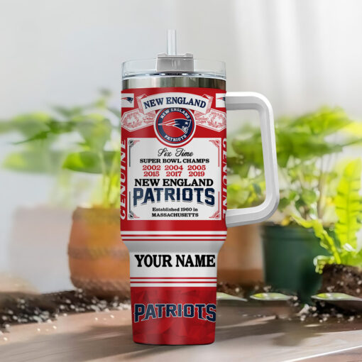 new england patriots nfl super bowl champs pride custom stanley quencher 40oz stainless steel tumbler with handle wywcm