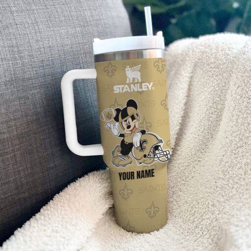 new orleans saints nfl mickey mouse custom stanley quencher 40oz stainless steel tumbler with handle hc9mw