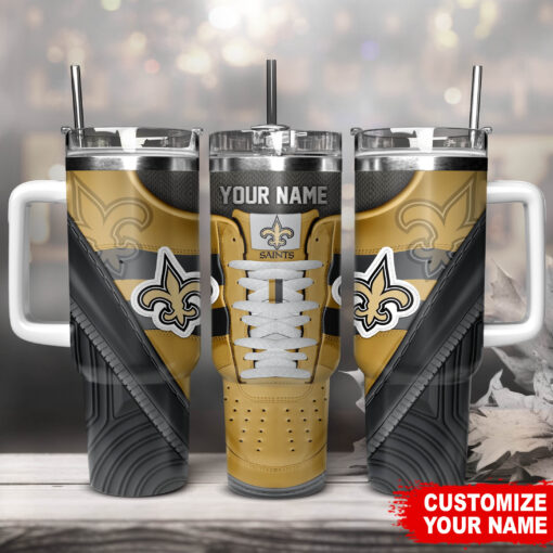 new orleans saints nfl sneaker custom stanley quencher 40oz stainless steel tumbler with handle hj49w