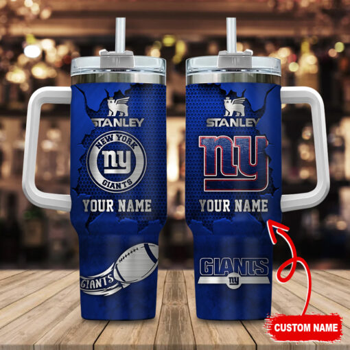 new york giants nfl metal style custom stanley quencher 40oz stainless steel tumbler with handle mrud9 1