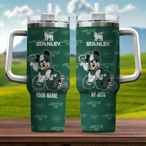 new york jets nfl mickey mouse custom stanley quencher 40oz stainless steel tumbler with handle i4tuh 1