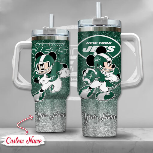 new york jets nfl mickey mouse glitter custom stanley quencher 40oz stainless steel tumbler with handle qnb7o