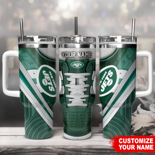 new york jets nfl sneaker custom stanley quencher 40oz stainless steel tumbler with handle cvlb5