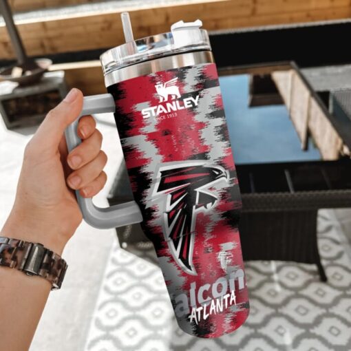 nfl atlanta falcons custom stanley quencher 40oz stainless steel tumbler with handle khlea 1