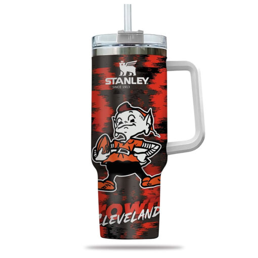 nfl cleveland browns ver 2 custom stanley quencher 40oz stainless steel tumbler with handle vrloh