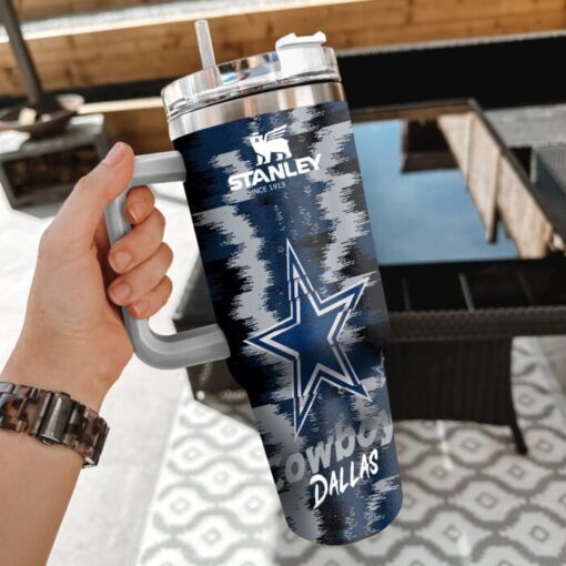 nfl dallas cowboys custom stanley quencher 40oz stainless steel tumbler with handle gfnx2 1