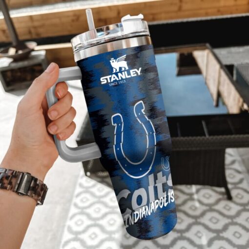 nfl indianapolis colts custom stanley quencher 40oz stainless steel tumbler with handle sjinj 1