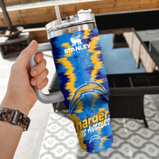 nfl los angeles chargers custom stanley quencher 40oz stainless steel tumbler with handle c9wuu 1