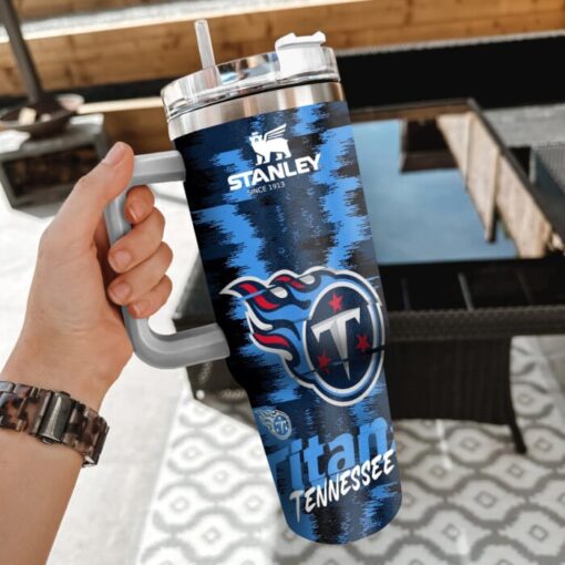 nfl tennessee titans custom stanley quencher 40oz stainless steel tumbler with handle nb31x 1