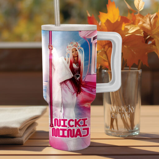 nicki minaj pink friday 2 tour music custom stanley quencher 40oz stainless steel tumbler with handle l3dq1