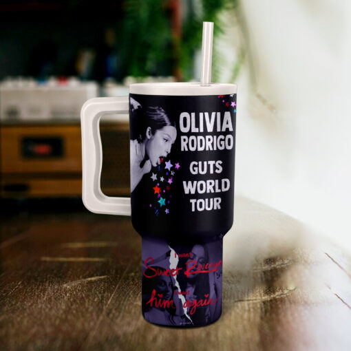 olivia rodrigo guts world tour music custom stanley quencher 40oz stainless steel tumbler with handle wjjfy