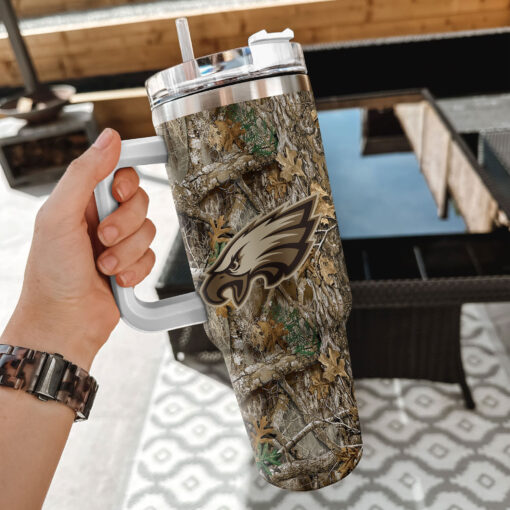 philadelphia eagles nfl hunting custom stanley quencher 40oz stainless steel tumbler with handle 6ncuj