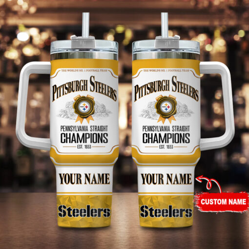 pittsburgh steelers nfl jim beam custom stanley quencher 40oz stainless steel tumbler with handle ejshj 1