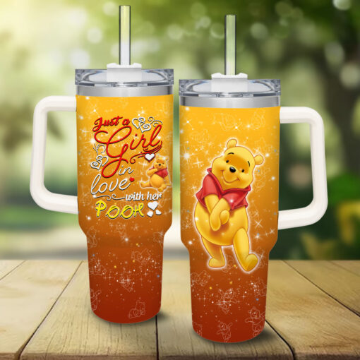 pooh winnie the pooh cartoon custom stanley quencher 40oz stainless steel tumbler with handle cozfc 1