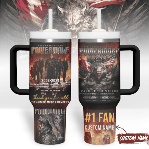 powerwolf music custom stanley quencher 40oz stainless steel tumbler with handle acslk 1