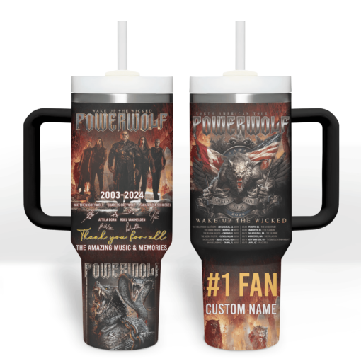 powerwolf music custom stanley quencher 40oz stainless steel tumbler with handle t4mcy