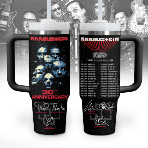 rammstein music custom stanley quencher 40oz stainless steel tumbler with handle x7pd8 1