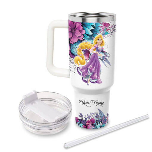 rapunzel disney princess cartoon custom stanley quencher 40oz stainless steel tumbler with handle 3p1wd